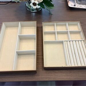 HomeSense Velvet Jewelry Organizer Trays Set in Cream.